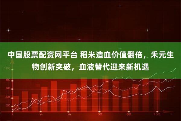 中国股票配资网平台 稻米造血价值翻倍，禾元生物创新突破，血液替代迎来新机遇